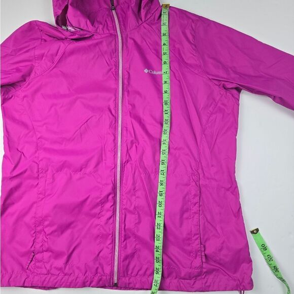 Columbia -927 Women's Pink Waterproof Long Sleeve Full Zip Windbreaker Jacket 1X - Picture 10 of 10